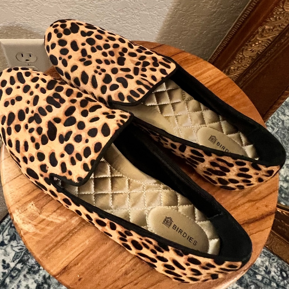 Birdies Leopard Patterned Calf Hair Starling Loafers